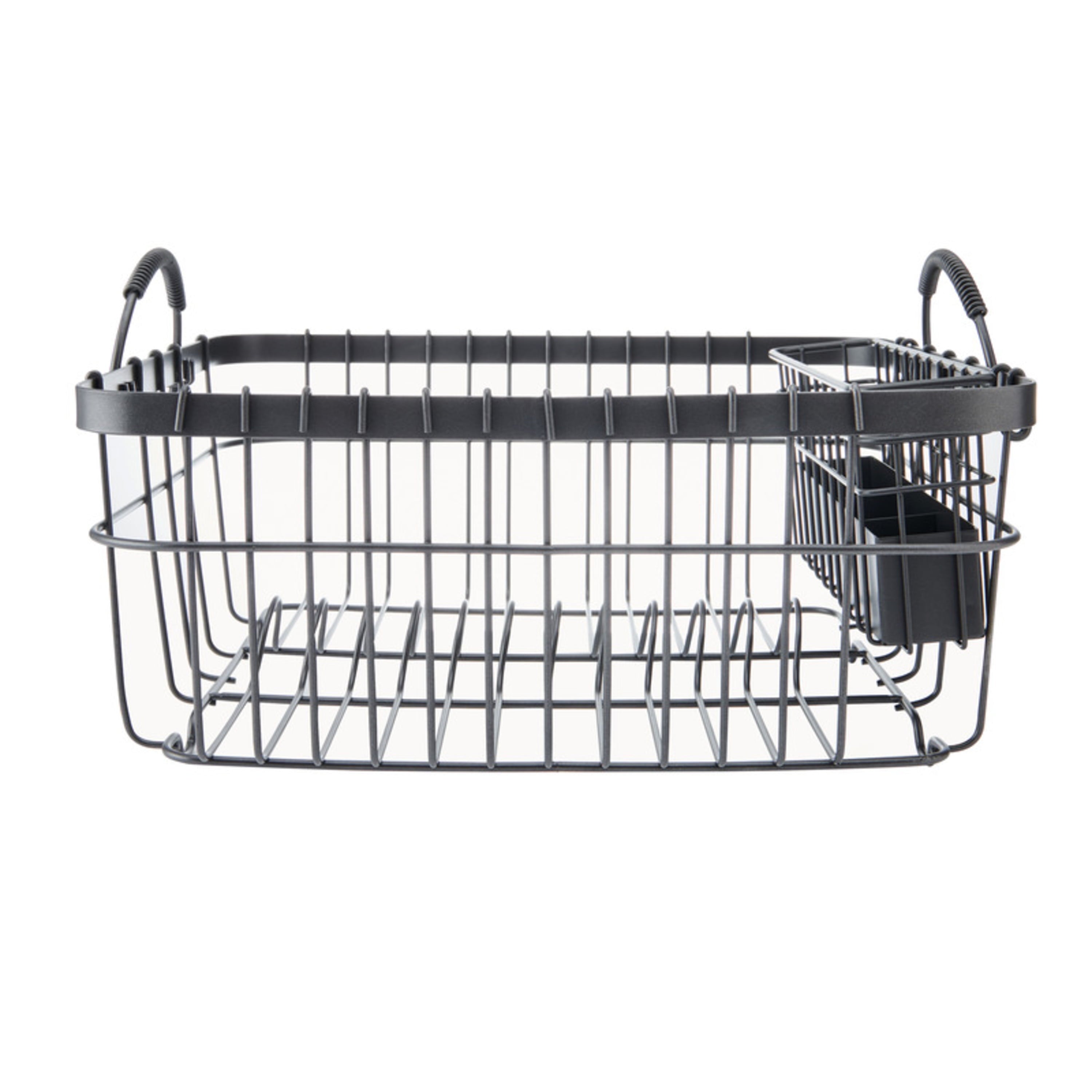  Metal Dish Rack with Caddy, Antique Gray, Best Used for Dish Drying and Sink Organization