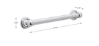  16" ADA Compliant Bathroom Grab Bar, Chrome
