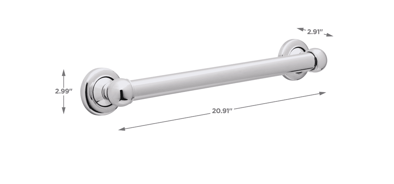  16" ADA Compliant Bathroom Grab Bar, Chrome