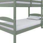 (2 pack)  Leighton Kids Solid Wood Twin-over-Twin Convertible Bunk Bed with Ladder and Guardrails, Sage Green
