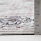  Persian Blooms Ivory Faux Fur Indoor Area Rug, 7'x9'10"