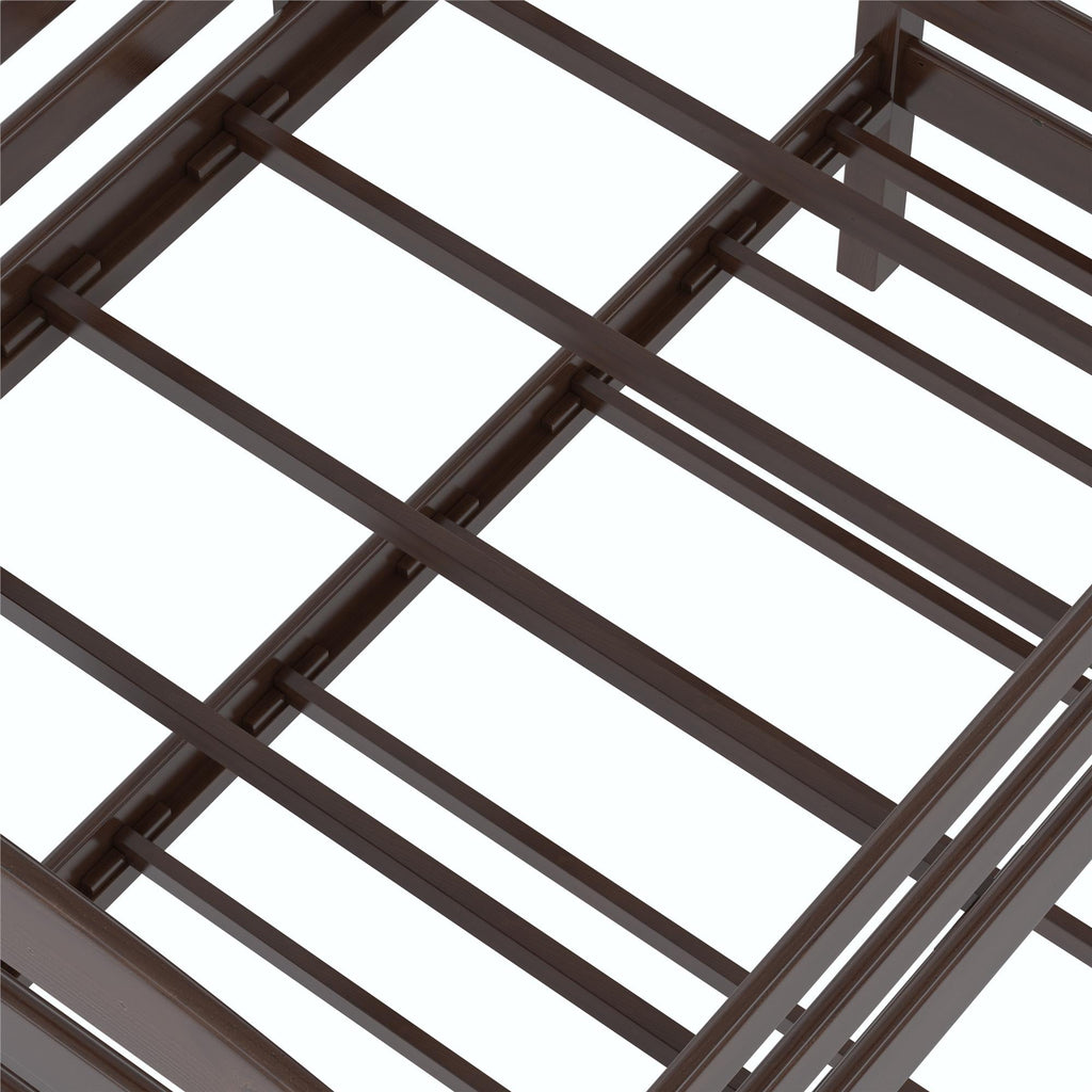  Leighton Solid Wood Twin-over-Twin Convertible Bunk Bed, Mocha