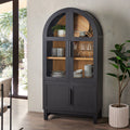 Juliet Kitchen Rounded Arch Cabinet, Rich Black