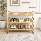  Bamboo 3-Tier Shoe Rack, Holds 9 Pairs