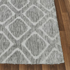  Tufted Diamond Indoor Area Rug, Grey, 5' x 7'