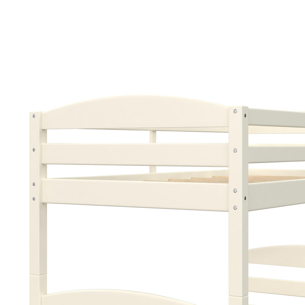  Leighton Solid Wood Twin-over-Twin Convertible Bunk Bed, Vanilla