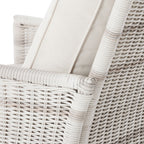  Paige Outdoor Wicker Stationary Lounge Chairs, Set of 2, White