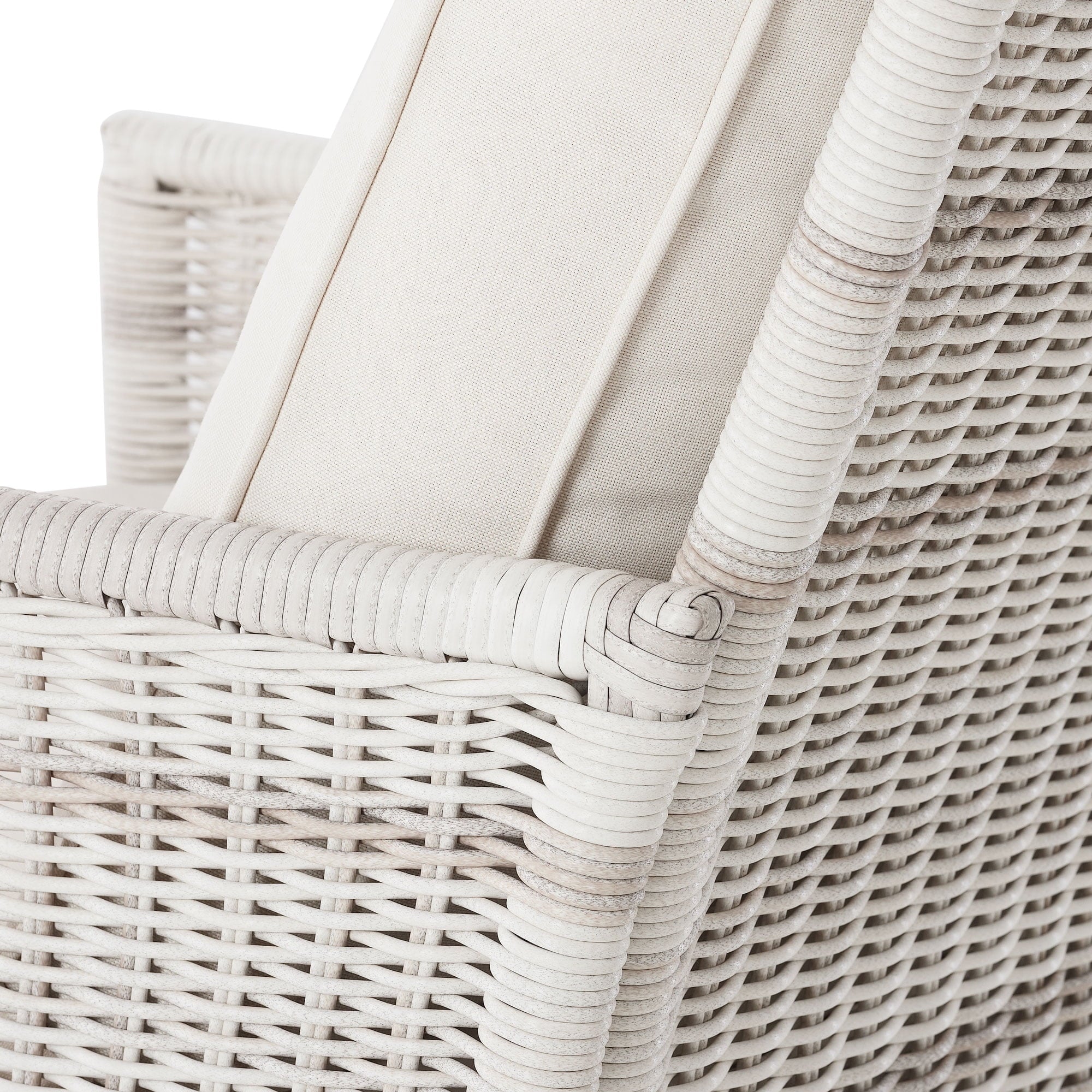  Paige Outdoor Wicker Stationary Lounge Chairs, Set of 2, White