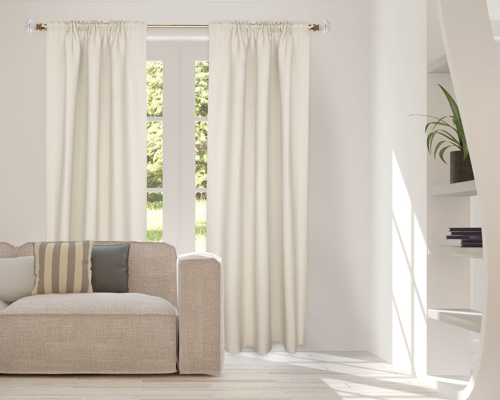  1� Clear Acrylic Square Single Curtain Rod, Brass, 42-120�