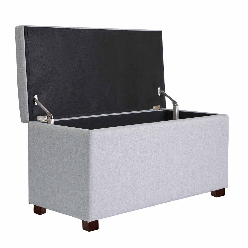  30" Hinged Storage Ottoman, Gray
