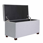  30" Hinged Storage Ottoman, Gray