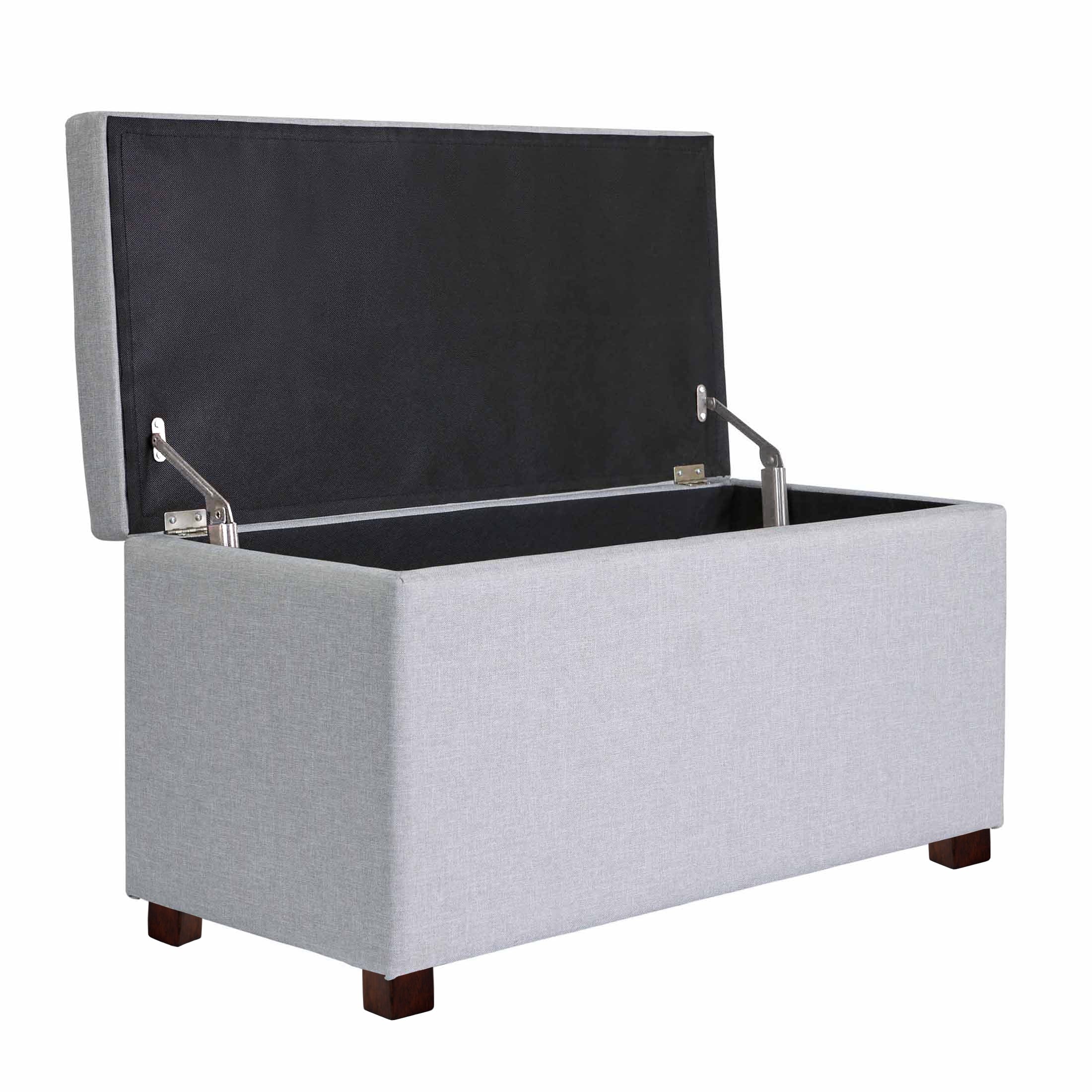  30" Hinged Storage Ottoman, Gray