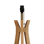  63" Natural Wood Tripod Floor Lamp with Pleated Shade
