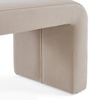  Juliet 44.50" Velvet Waterfall Bench, Beige
