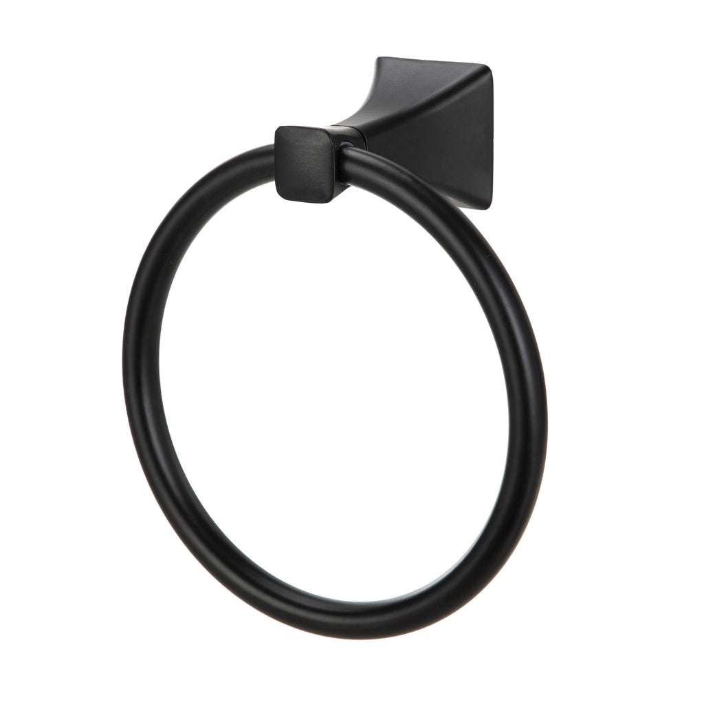  Steel Wall Mount 5PC Bath Hardware and Towel Holder Set Matte Black, Horizontal Orientation