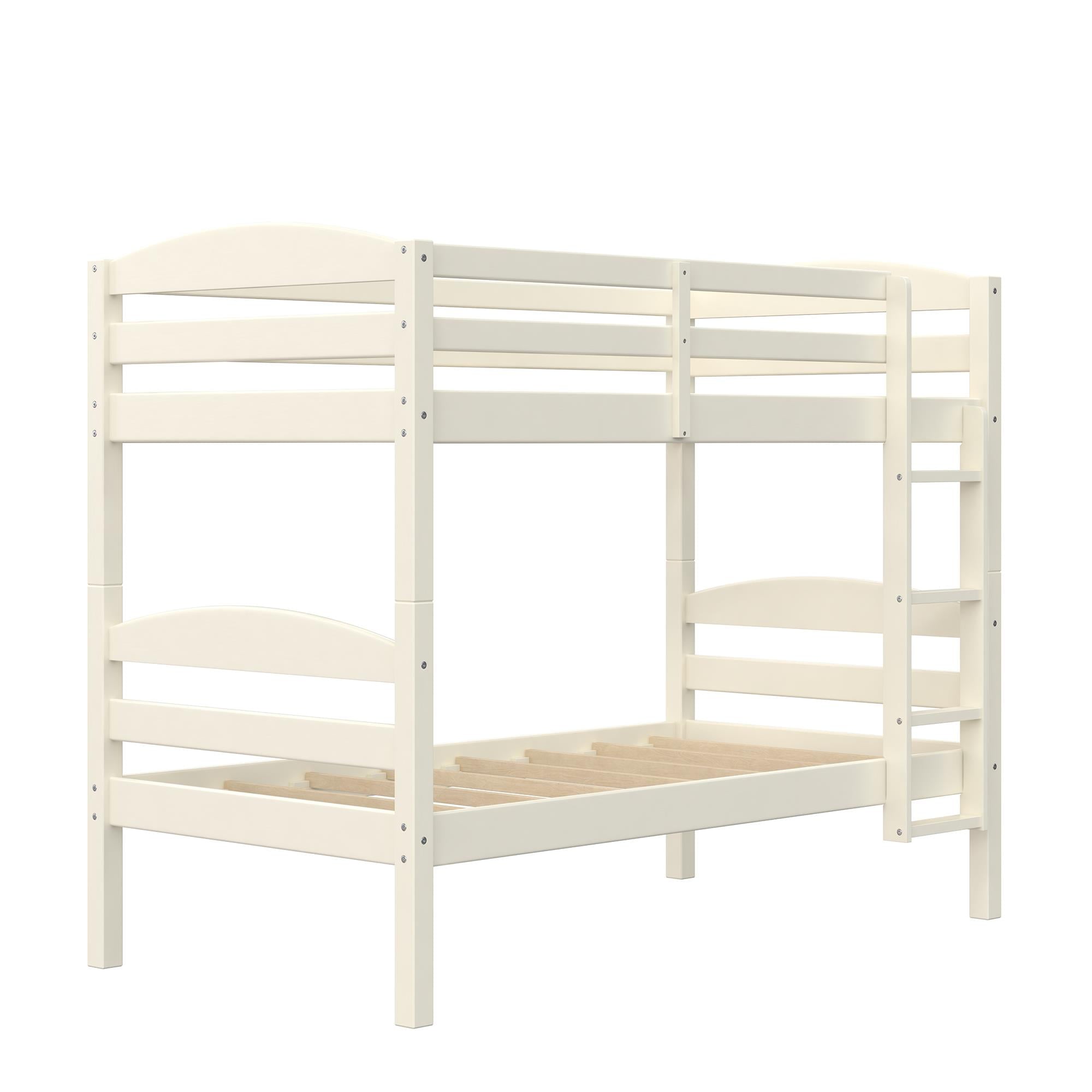  Leighton Solid Wood Twin-over-Twin Convertible Bunk Bed, Vanilla