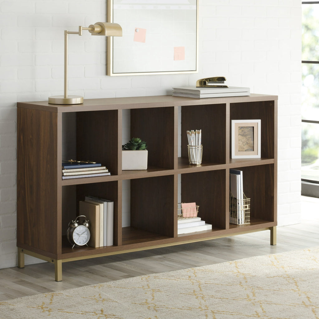  8-Cube Organizer with Metal Base, Vintage Walnut