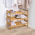  Bamboo 3-Tier Shoe Rack, Holds 9 Pairs