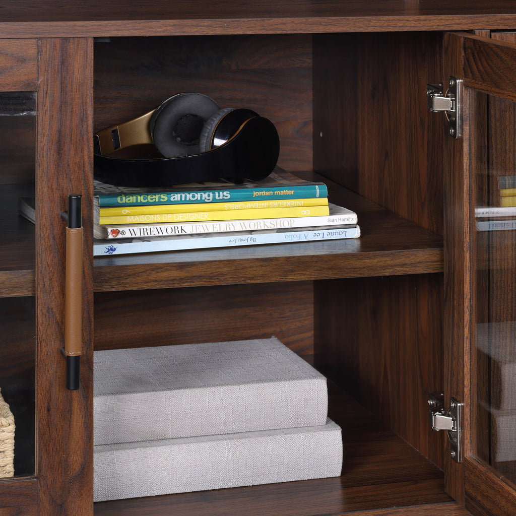  Reading Refined Farmhouse TV Stand for TVs up to 65", Walnut Finish