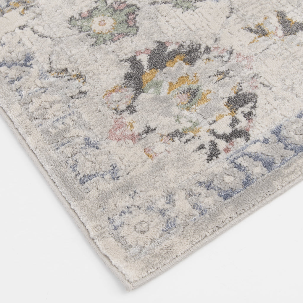  Persian Blooms Silver Indoor Area Rug, 5' x 7'
