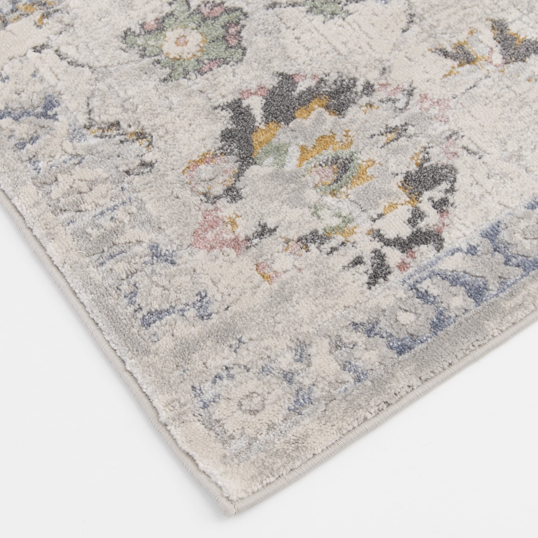  Persian Blooms Silver Indoor Area Rug, 5' x 7'