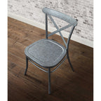  Collin Distressed Dining Chair, Set of 2, Silver Finish