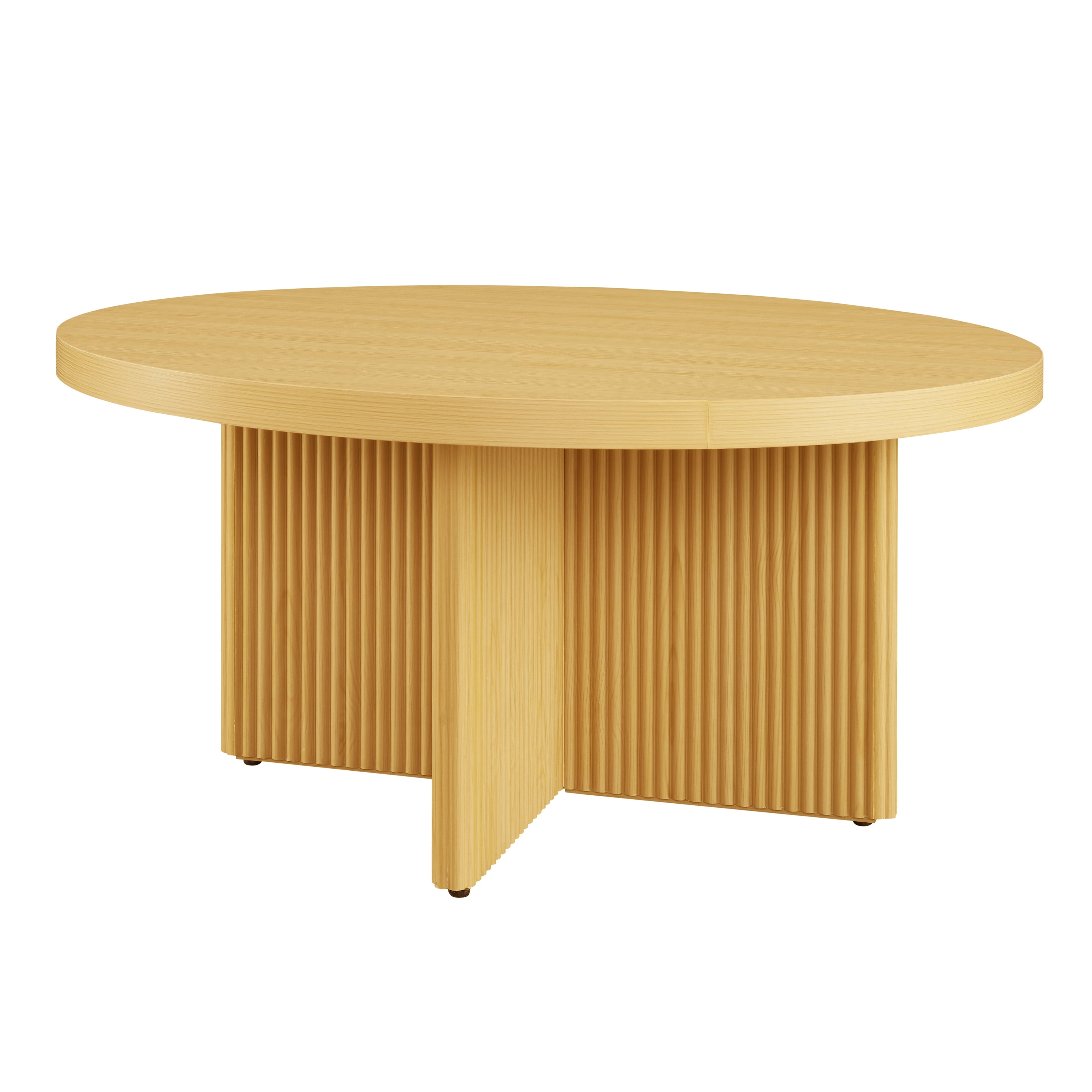 Open Box  Lillian Fluted Coffee Table, Natural Pine Finish