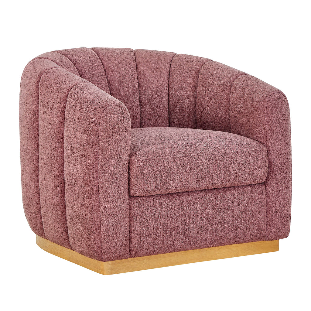  Lillian Accent Swivel Chair, Rose Boucle