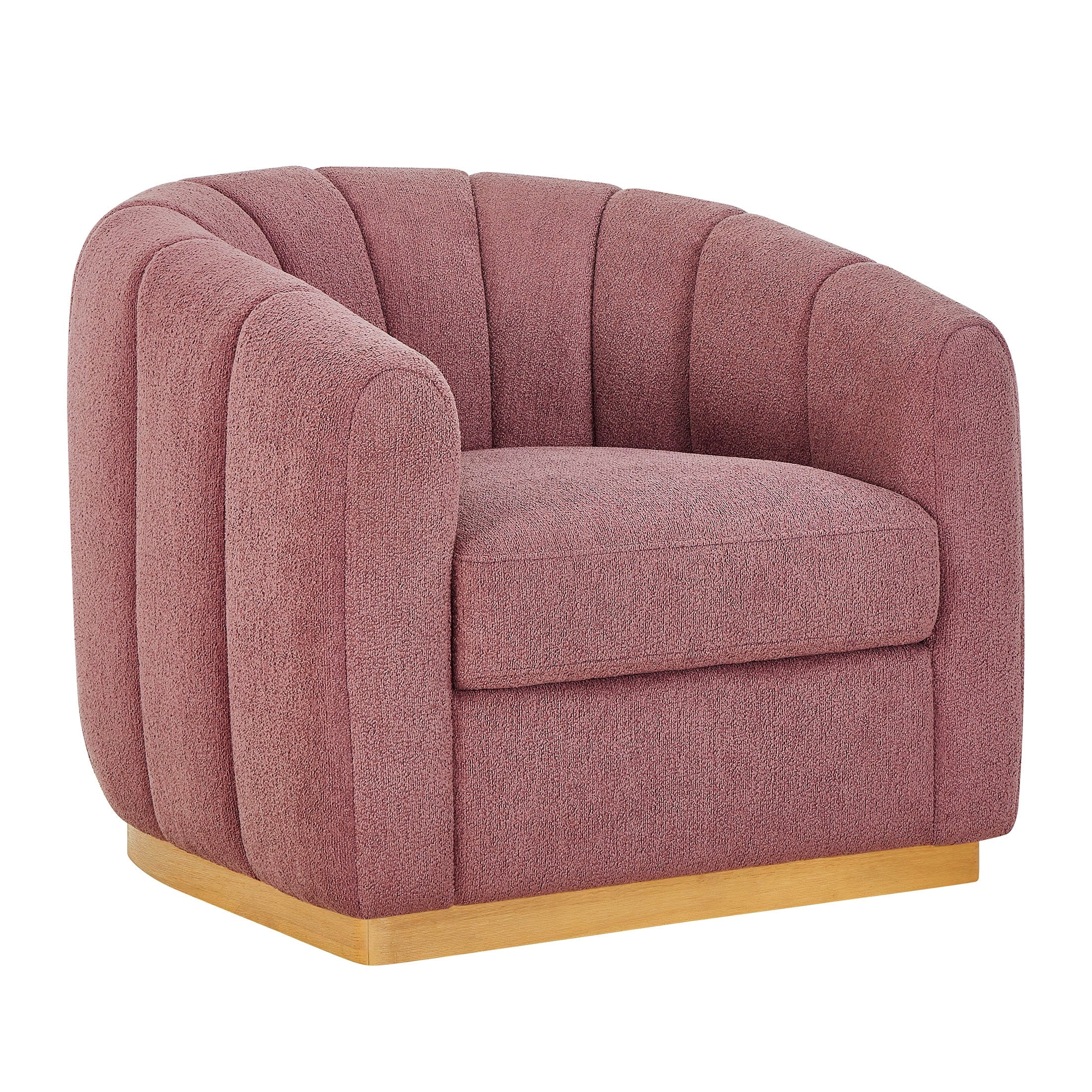  Lillian Accent Swivel Chair, Rose Boucle