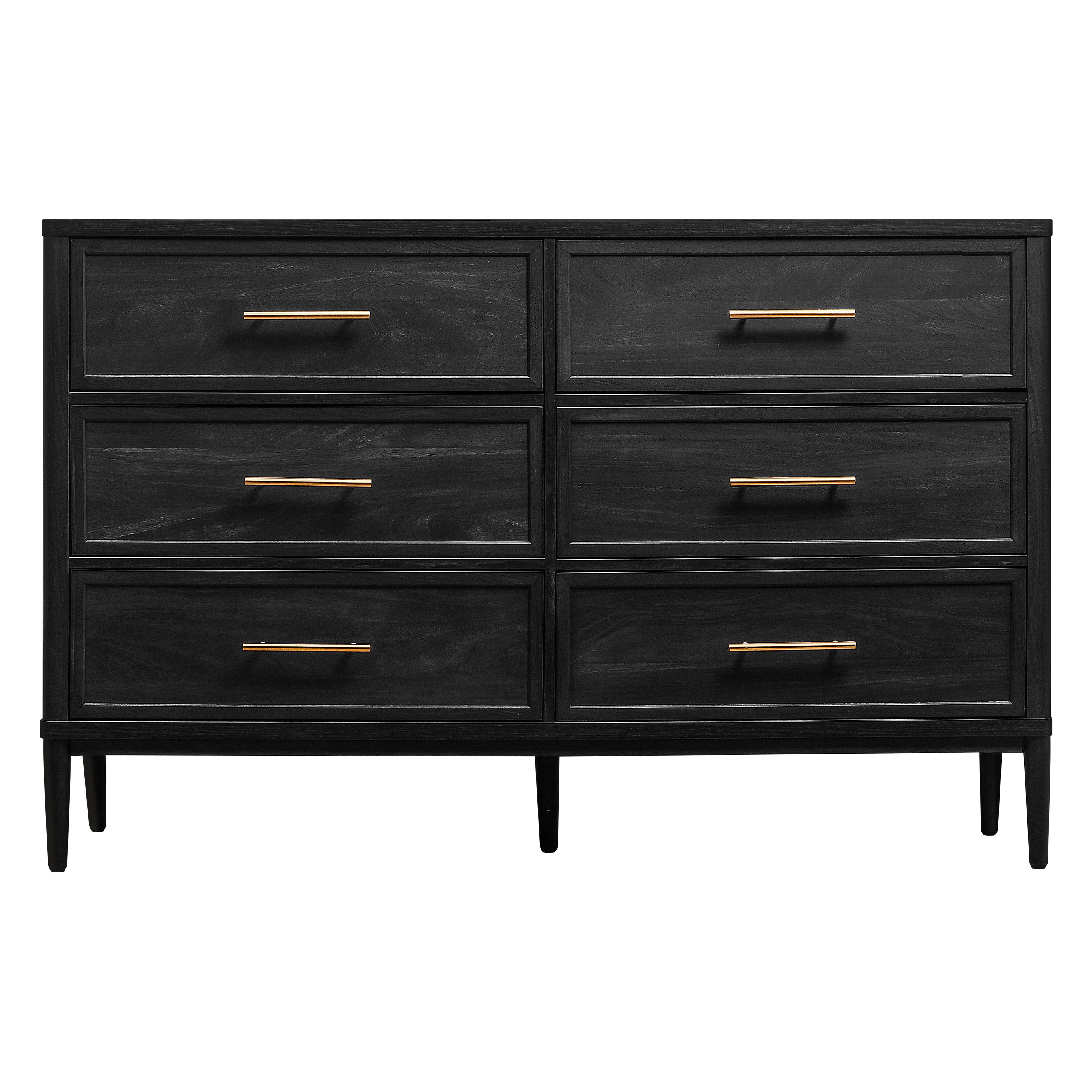  Oaklee 6 Drawer Dresser, Charcoal Finish