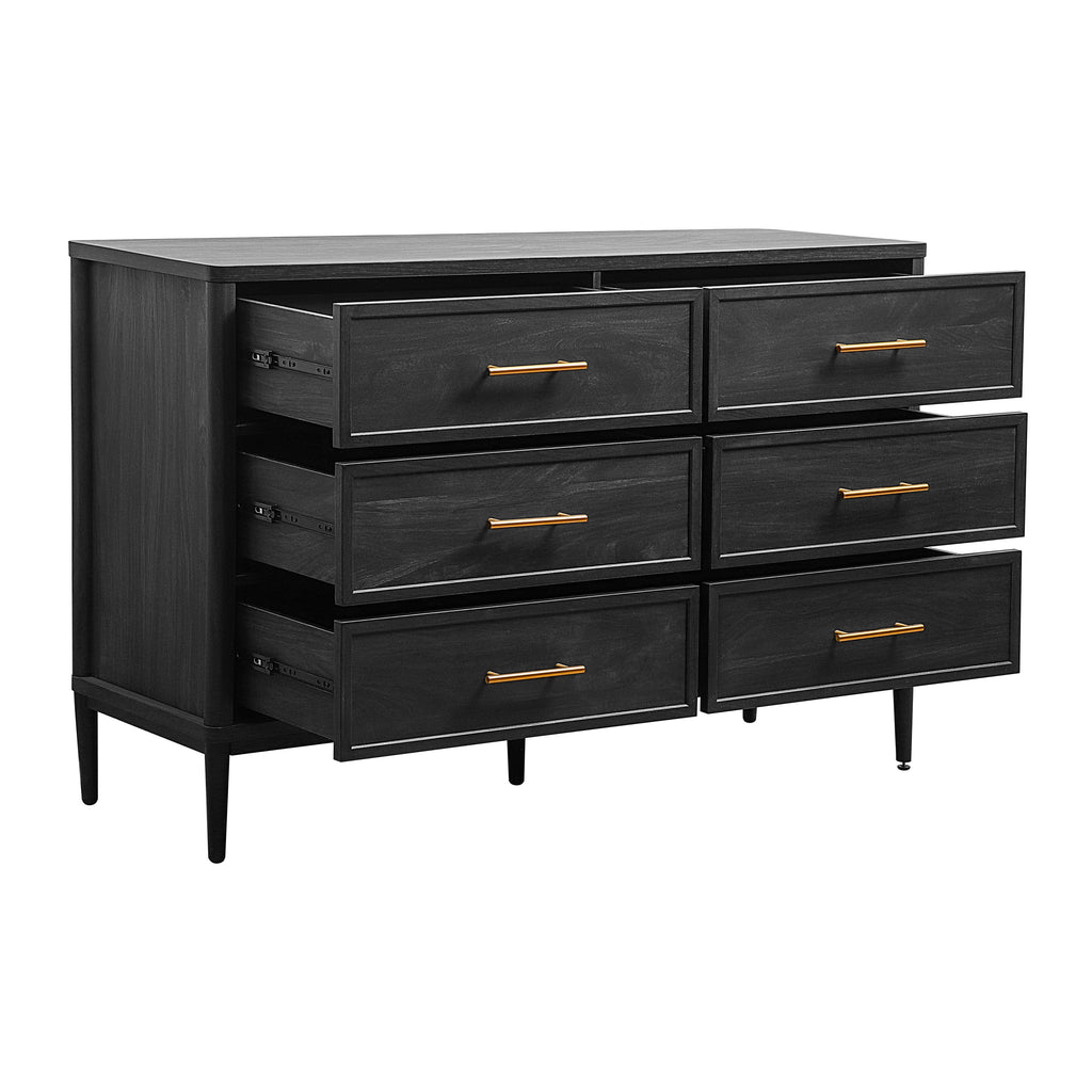  Oaklee 6 Drawer Dresser, Charcoal Finish