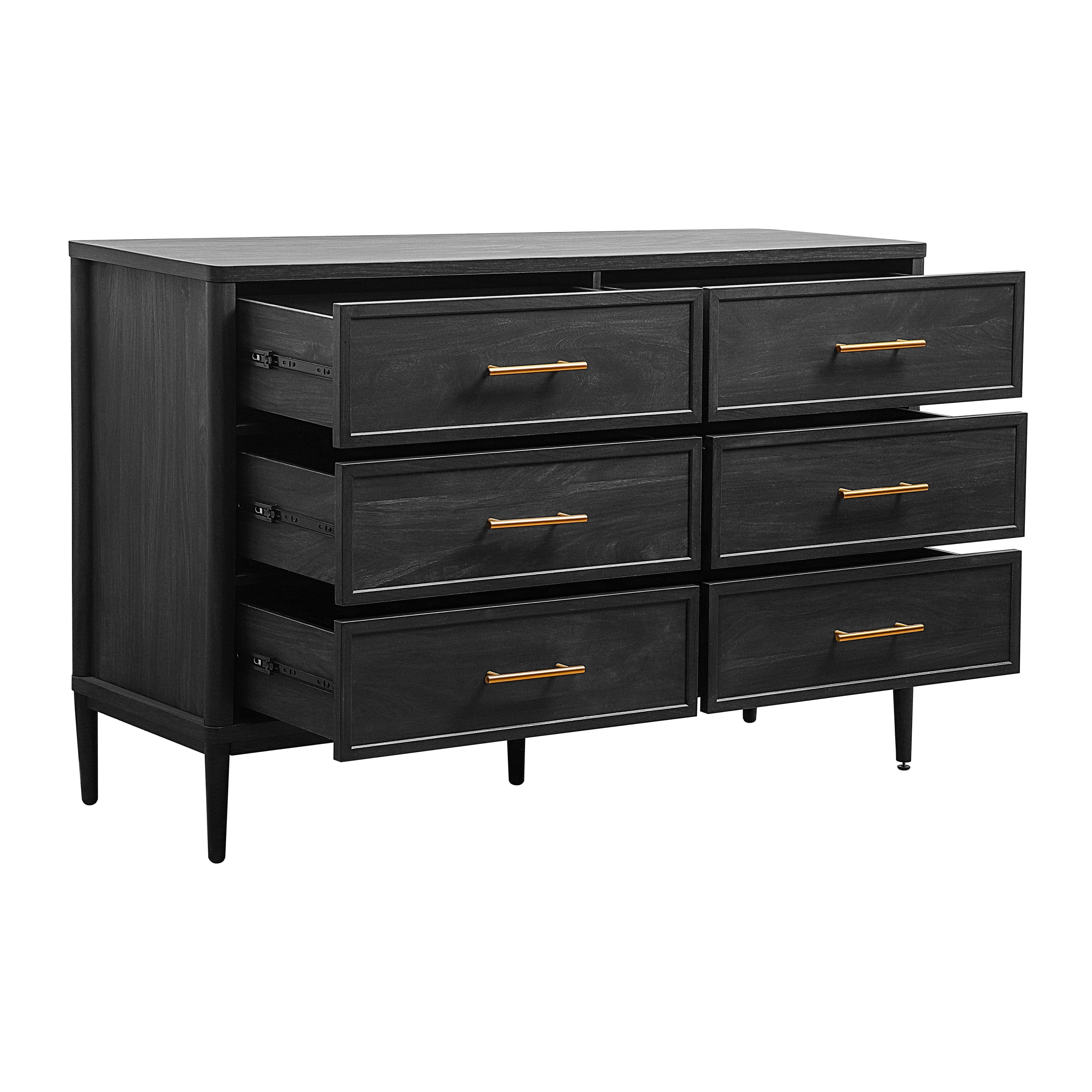  Oaklee 6 Drawer Dresser, Charcoal Finish