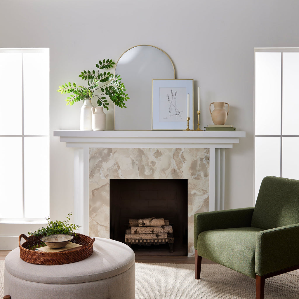  24x34 Gold Arched Large Wall Mirror for Bathroom or Living Room