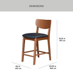  Greyson Counter Height Stools, Black Faux Leather Seat, Set of 2