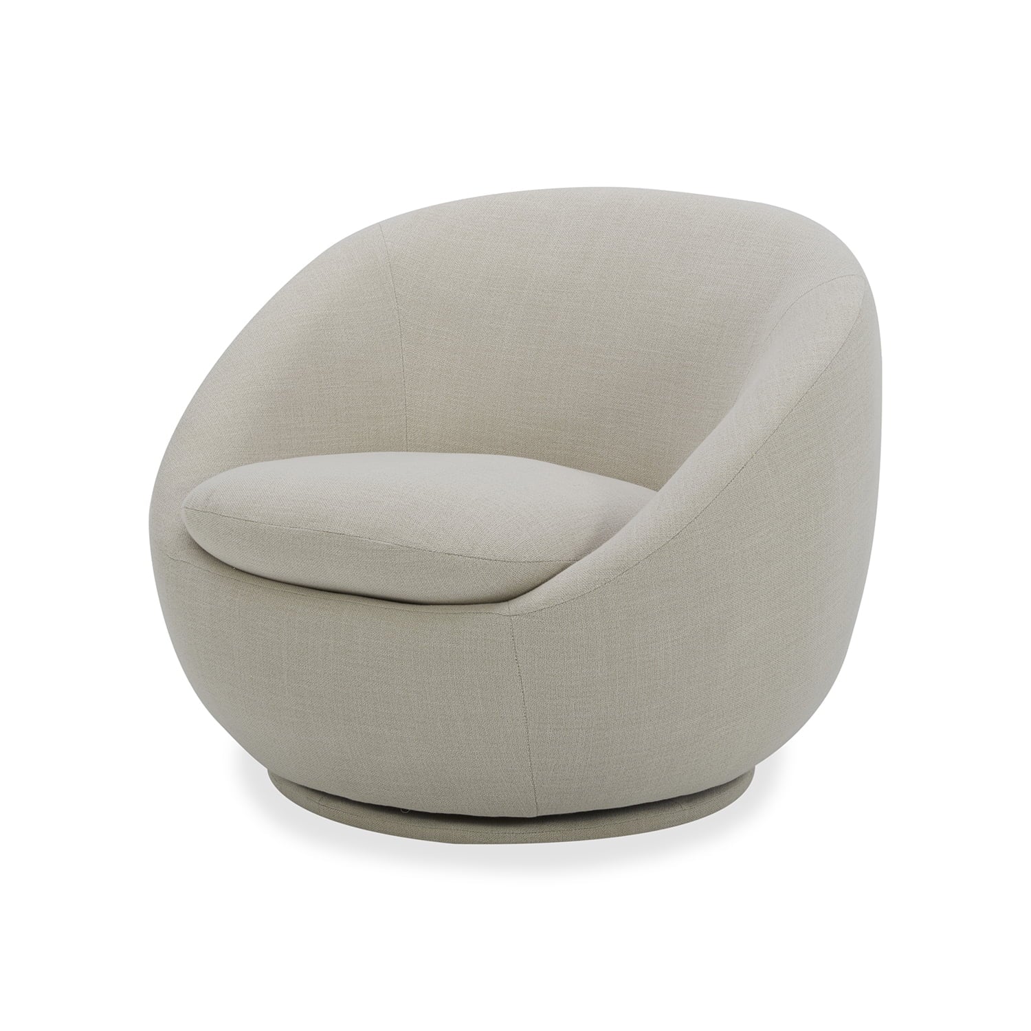  Mira Swivel Accent Chair, Cream Linen