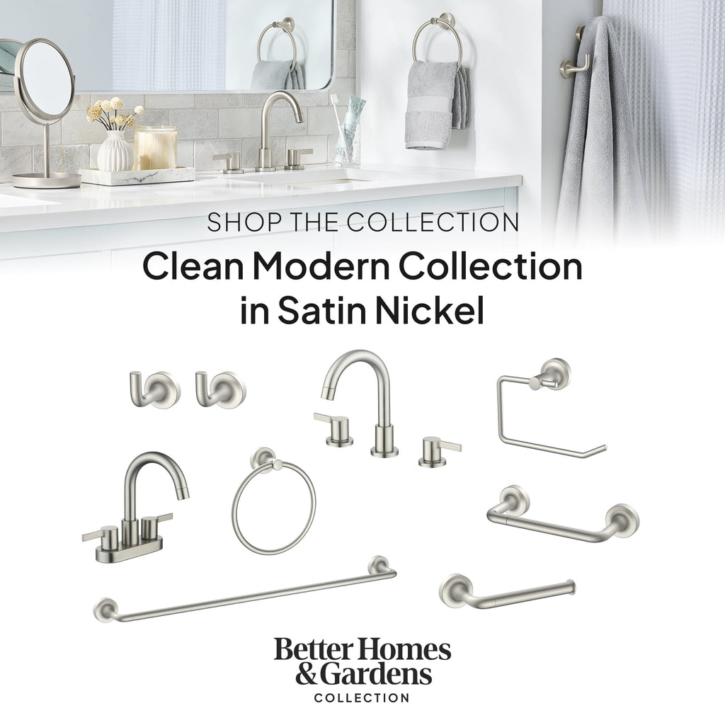  Clean Modern 4" Centerset Bathroom Faucet in Satin Nickel