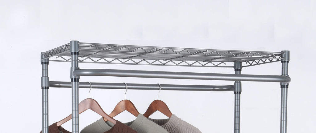  Double Hanging Garment Rack with Gunmetal Finish