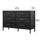  Oaklee 6 Drawer Dresser, Charcoal Finish