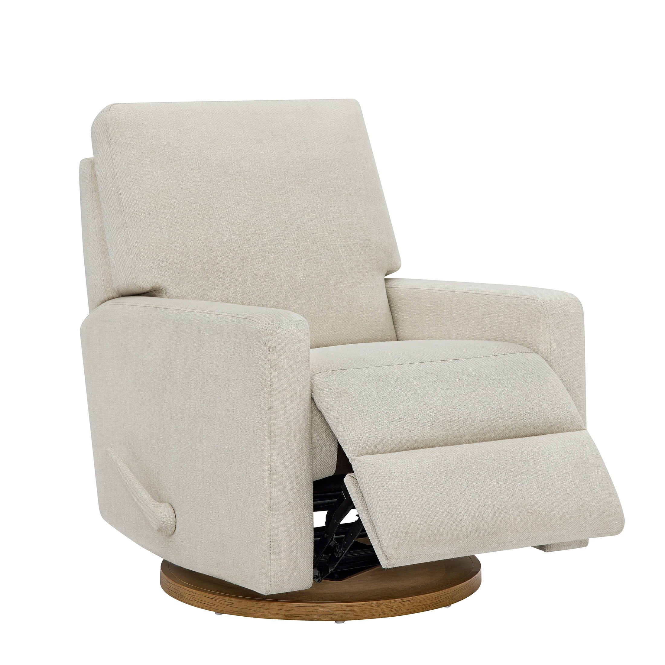  Modern Farmhouse Swivel Glider Recliner, Cream Linen
