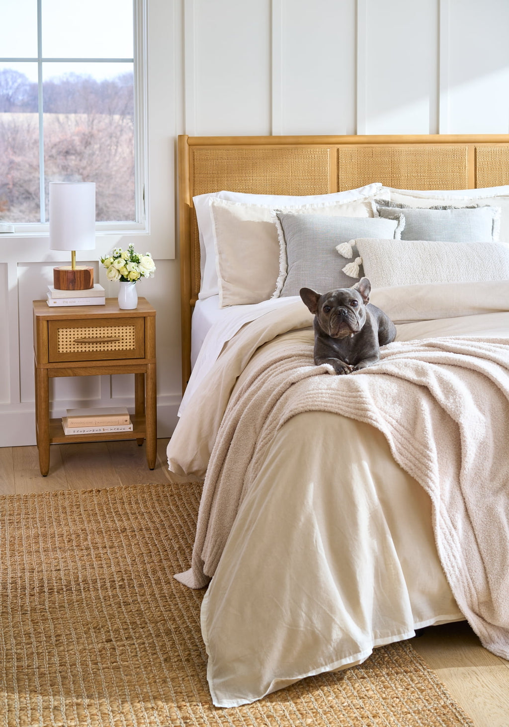  Springwood Caning Nightstand, Light Honey Finish