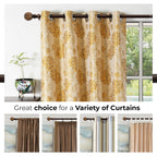  1 inch Extendible Curtain Rod 42" to 120" with Moroccan Leaf Finials Brown