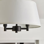  2-Light Matte Black Indoor Flush Mount Light, Fabric Shade, Bulbs Included