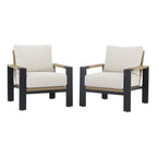  Ventura 2-Piece Outdoor Wicker Chat Chair, Beige