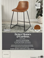  Farley Scoop Counter Height Stool, Camel Faux Leather