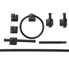  Steel Wall Mount 5PC Bath Hardware and Towel Holder Set Matte Black, Horizontal Orientation