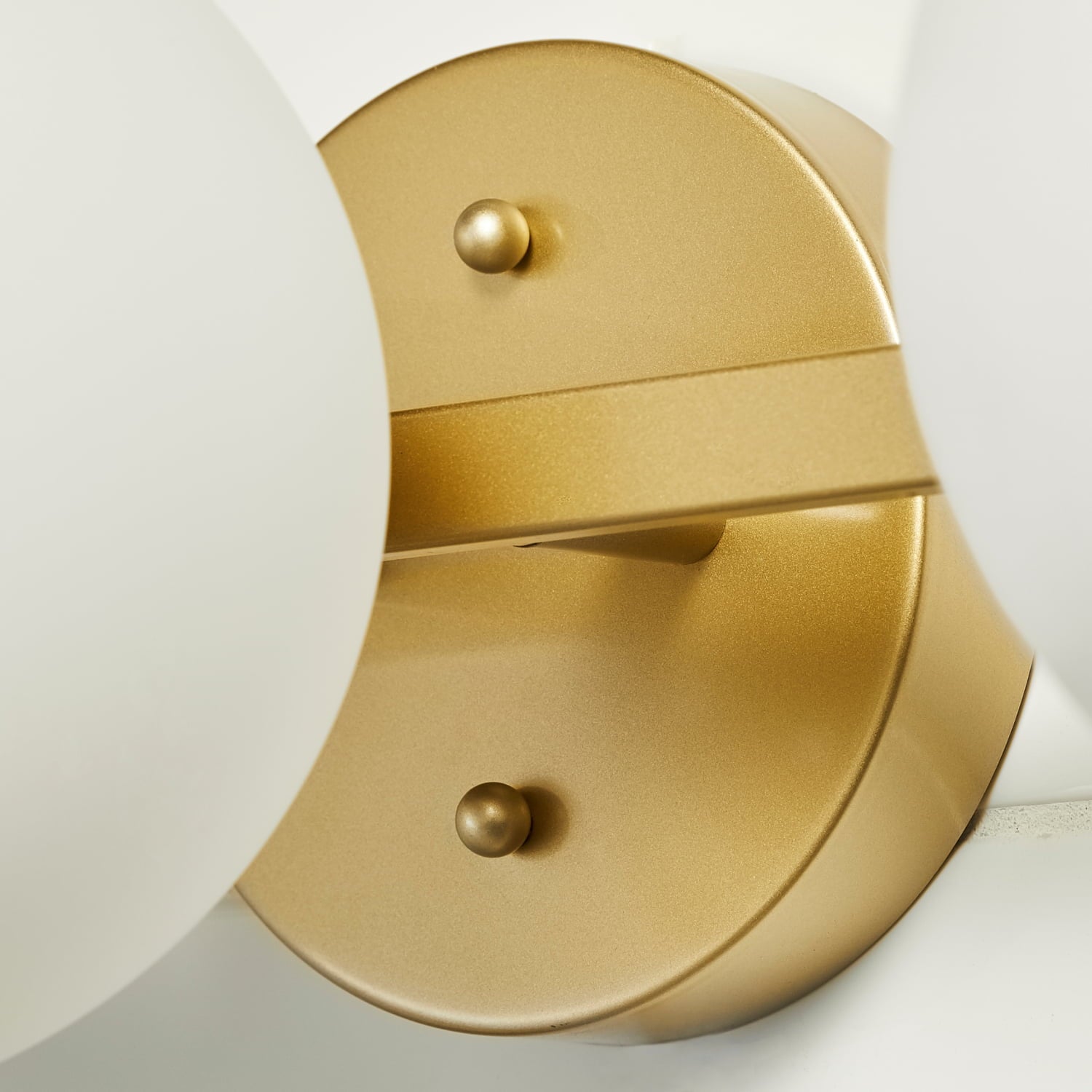  Modern Vanity Light, Brass Finish, Frosted Glass Shades, T6 LED Bulbs