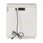  Lillian Fluted 2-Drawer Nightstand with USB, White Finish