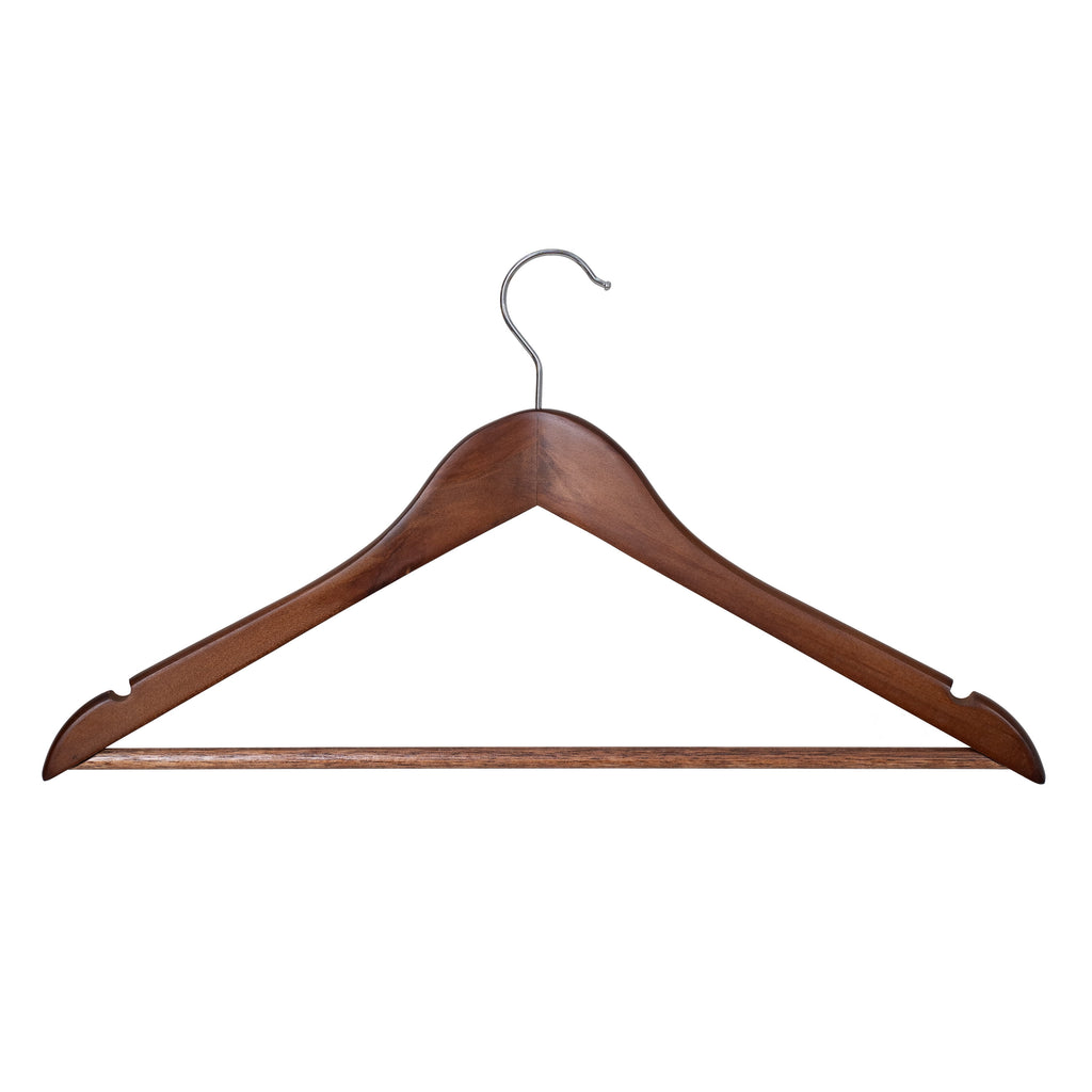 (5 pack)  Wood Suit Hangers for Adult, 5 Pack, Walnut Finish