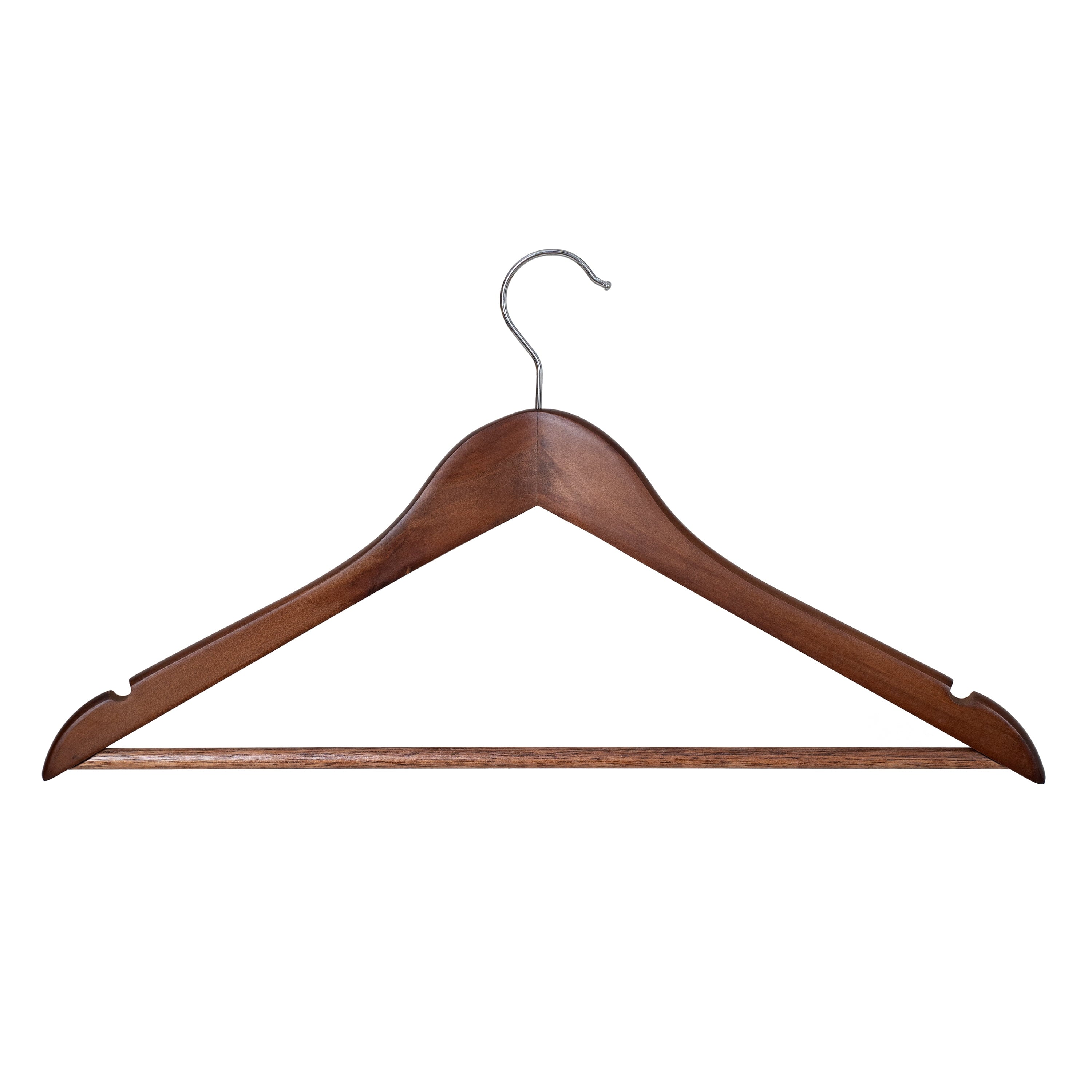 (5 pack)  Wood Suit Hangers for Adult, 5 Pack, Walnut Finish
