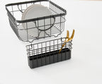  Metal Dish Rack with Caddy, Antique Gray, Best Used for Dish Drying and Sink Organization